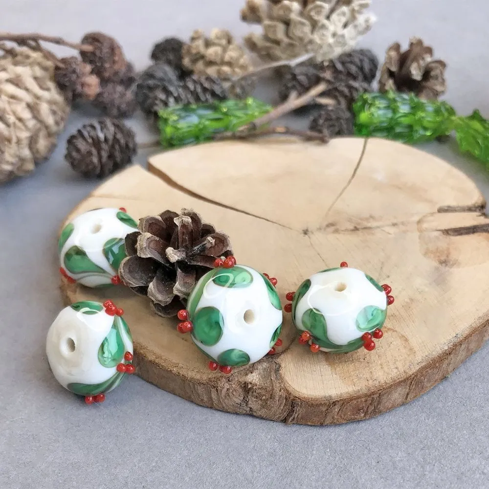 бусина, мурано "клюква", абакус,15х9 мм