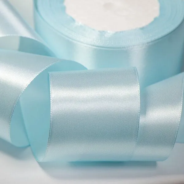 лента, атлас, цвет нежно-голубой, ширина 50 мм ленты