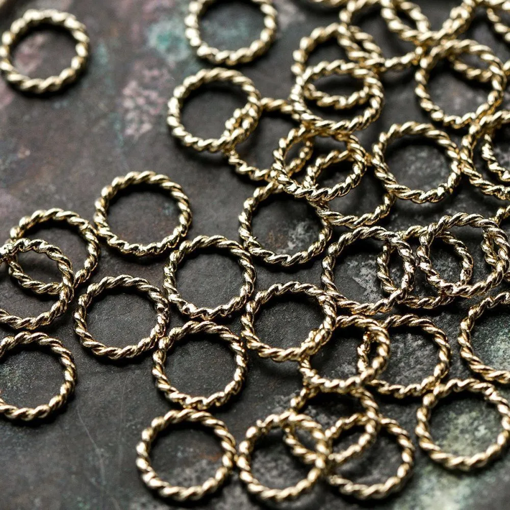 колечко соединительное витое, позолота, 8x1 мм