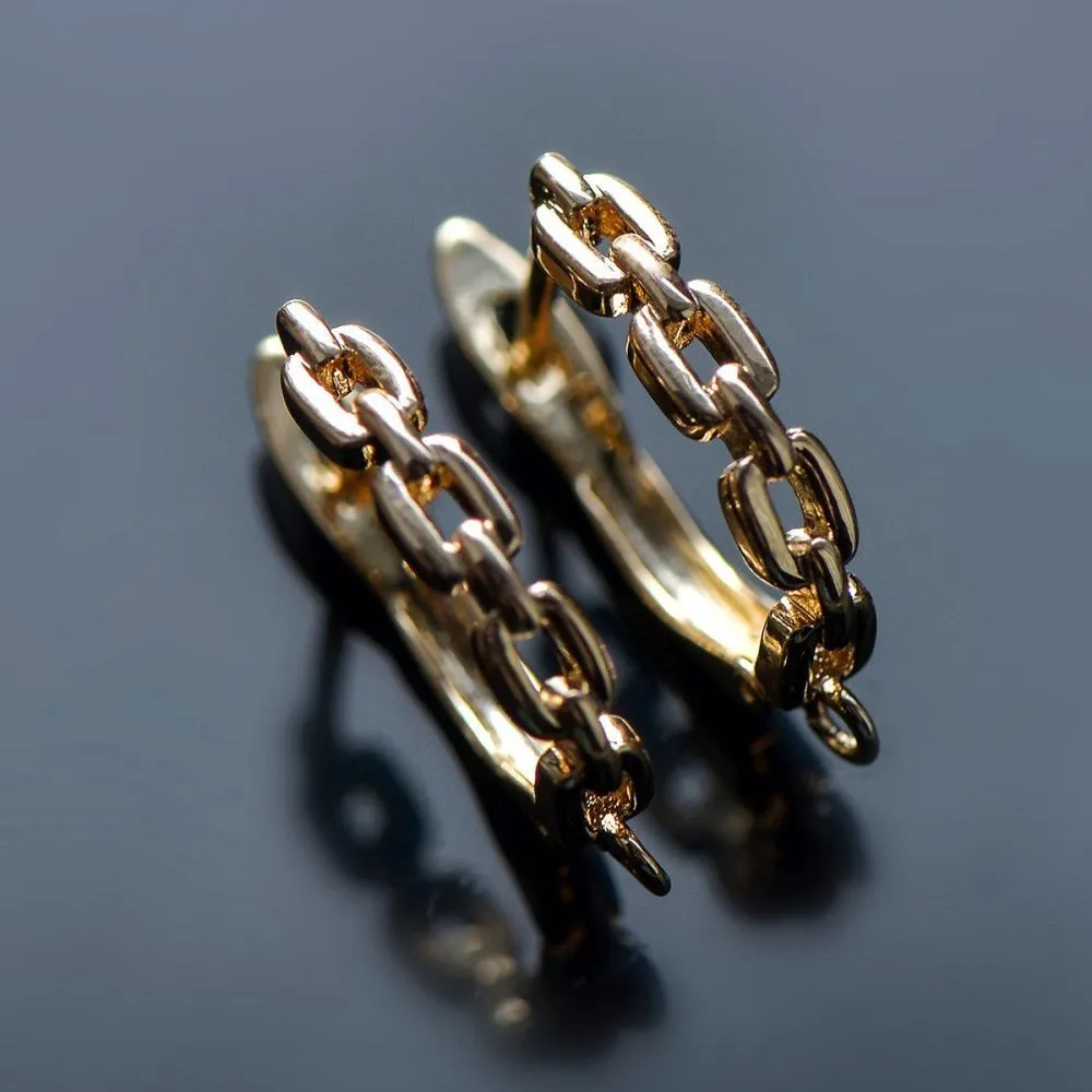 швензы "цепь", позолоченные, 20.5x13x3 мм 