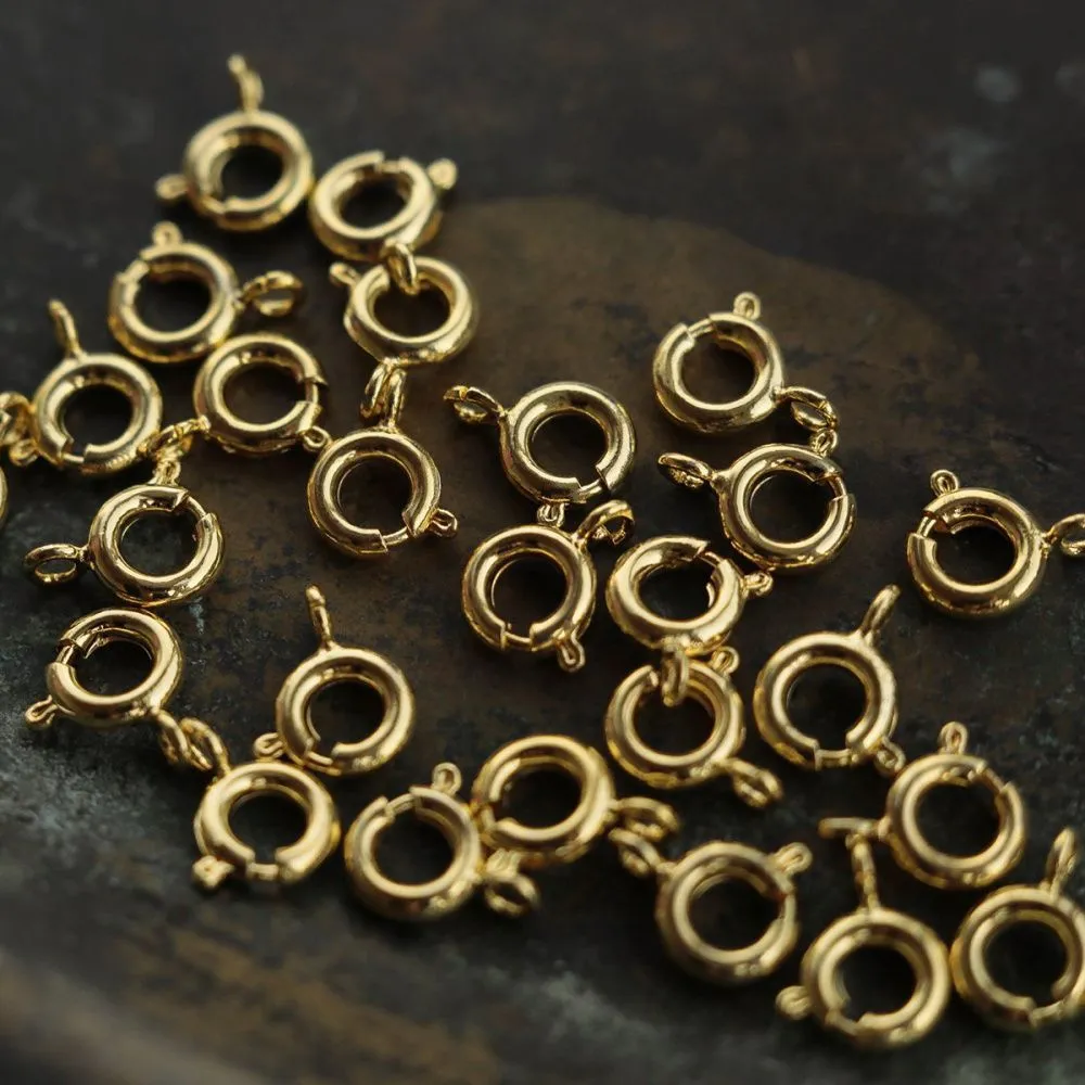 замочек шпрингельный, позолота, 8x5.5x1.5 мм