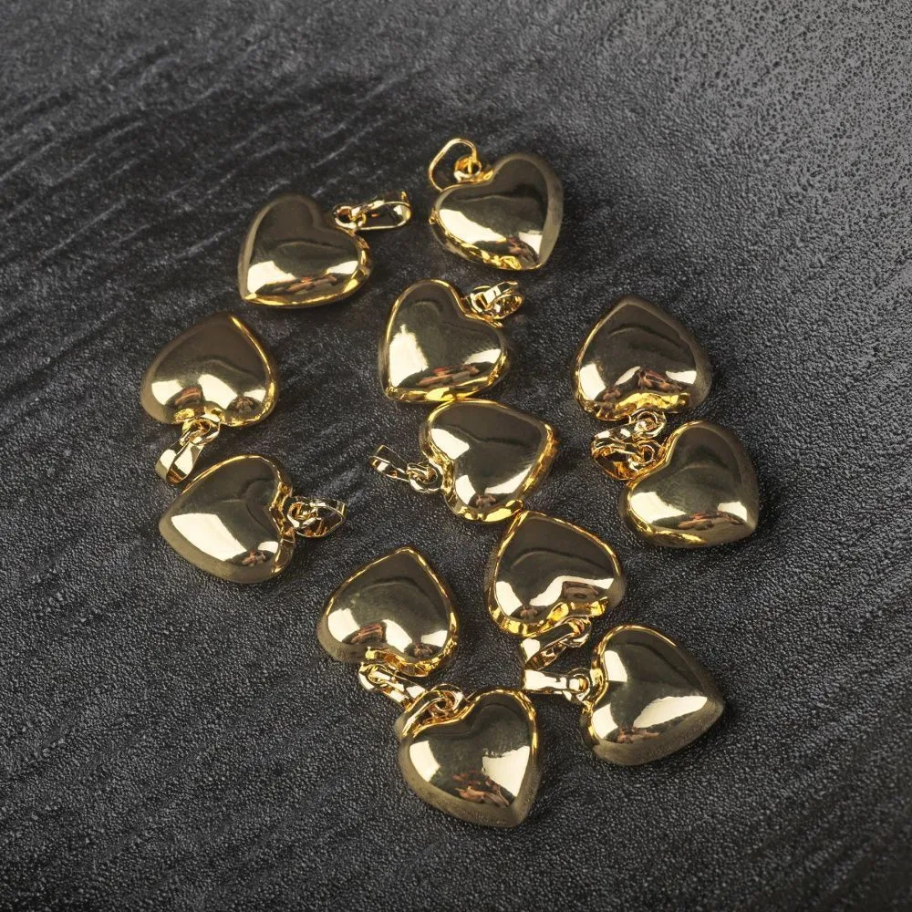 подвеска металл "сердце 3д", позолота, 18x15x7 мм