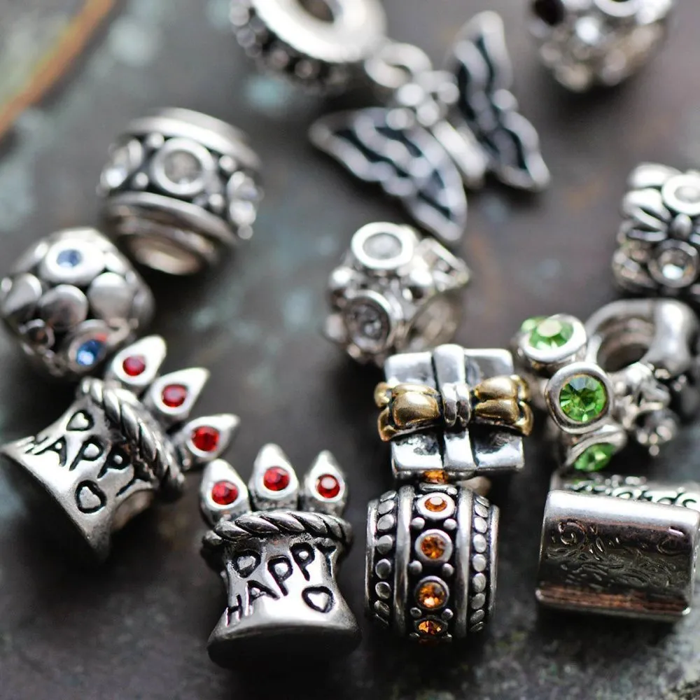 ес бусина "микс", медь, покрытие родий