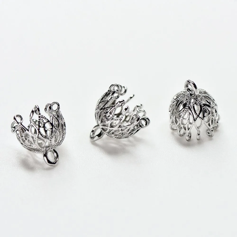 колпачок для бусин "шандельер", покрытие платиной, 12x11 мм