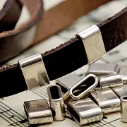 Бусина, металл "Слайд", цвет античное серебро, 8х13х5 мм