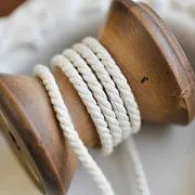 Шнур витой из хлопка для макраме, цвет айвори, 3 мм