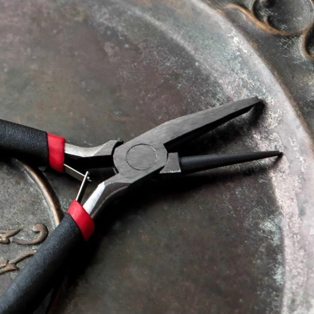 инструмент, круглогубцы с канавкой, черные ручки, 12x7x1 см