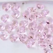 Подвеска стеклянная "Сердце", граненая, цвет розовый, 10х10х5 мм