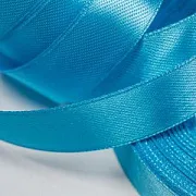 Лента, атлас цвет голубой, ширина 15 мм