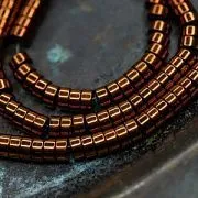 Бусина гематит синт., металлизир., рондель, цвет медный, 4x2 мм (уп. 30 шт.)