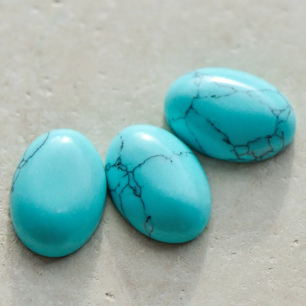 кабошон бирюза синтет., овальный, цвет аквамариновый, 14x10x4-5 мм