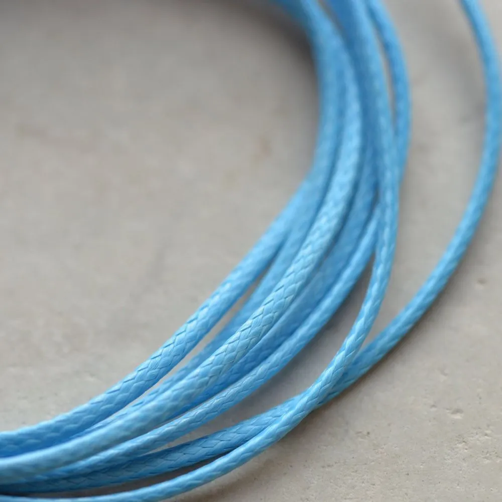 шнур вощеный, цвет яркий голубой, 1 мм