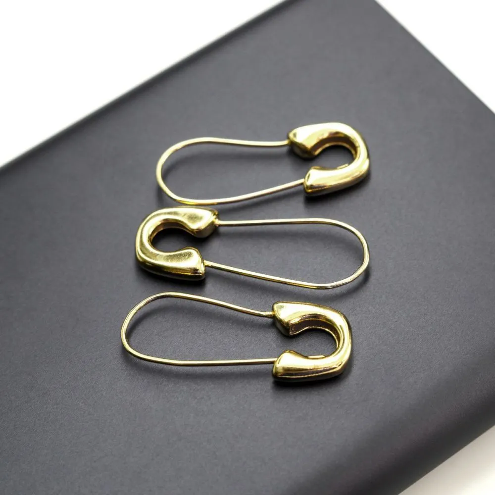 швензы "английская булавка", позолоченные, 28x10.5x3 мм 