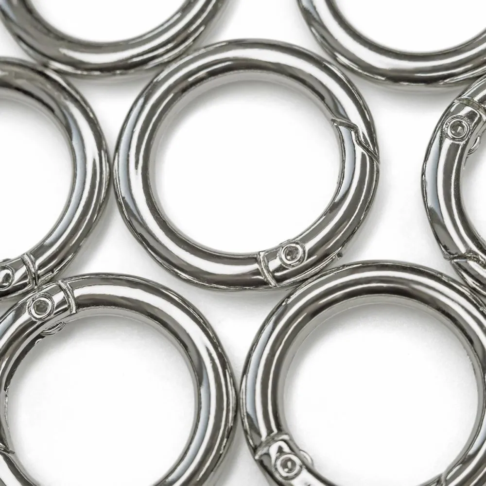 Замочки замок-кольцо для брелоков, цвет платина, 24x4 мм