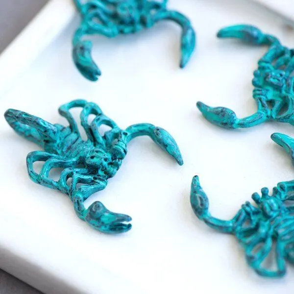 подвеска металлическая "скорпион", цвет черный/патина, 39x28x10 мм