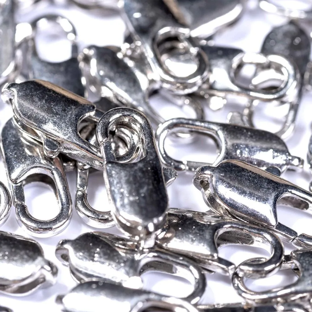 замочек-лобстер прямоугольный, сталь гипоаллергенная, 13x6x3 мм