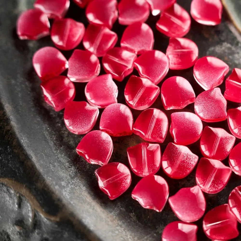 бусина "тюльпан", стекло, цвет красный, 9 мм