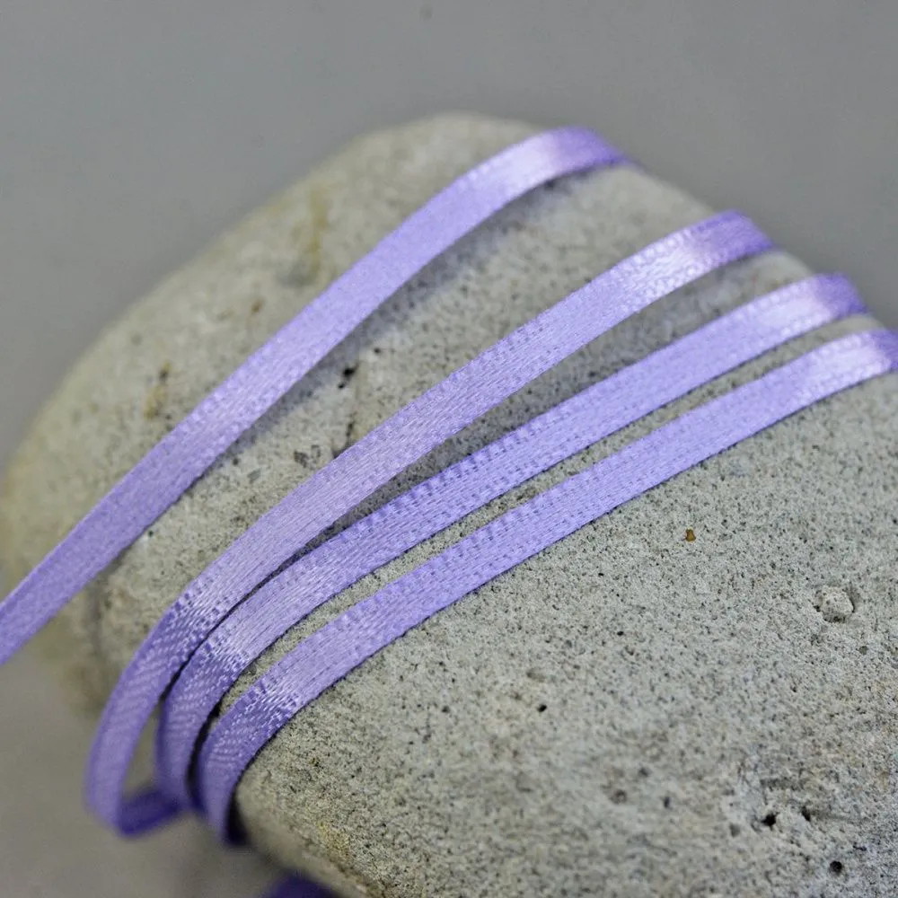 лента, атлас, цвет сиреневый, ширина 3 мм ленты
