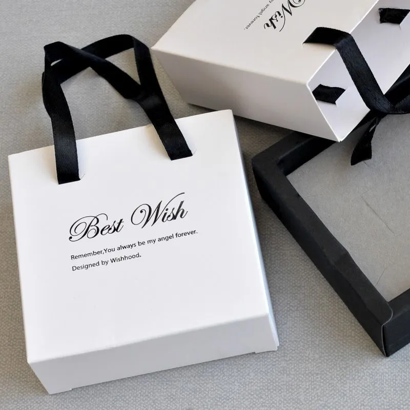 коробка "best wish-сумка", картон, цвет белый, 10.1x10.1x3.6 см