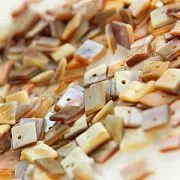 Бусина из ракушки, "Слик" цвет золотисто-бежевый , 9х8х3 мм (уп.20 г)