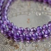 Бусина имитация аметиста, цвет фиолетовый, 6 мм (стренд 18 шт.)
