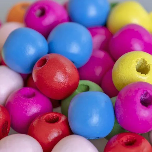 бусина дерево 16, цветовой микс, 16х15 мм