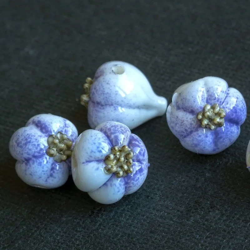 бусина, мурано "чеснок мелкий", белый, 15х14 мм