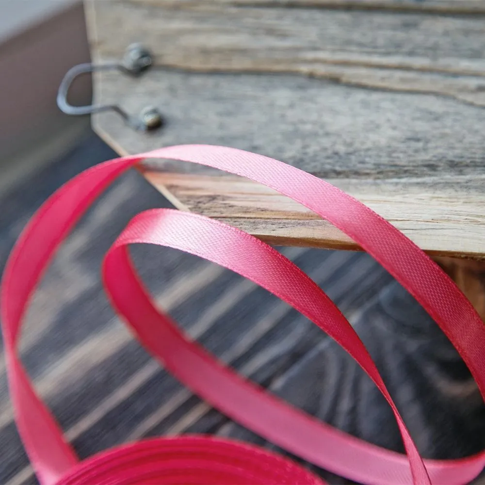 лента, атлас, цвет малиновый, ширина 10 мм ленты