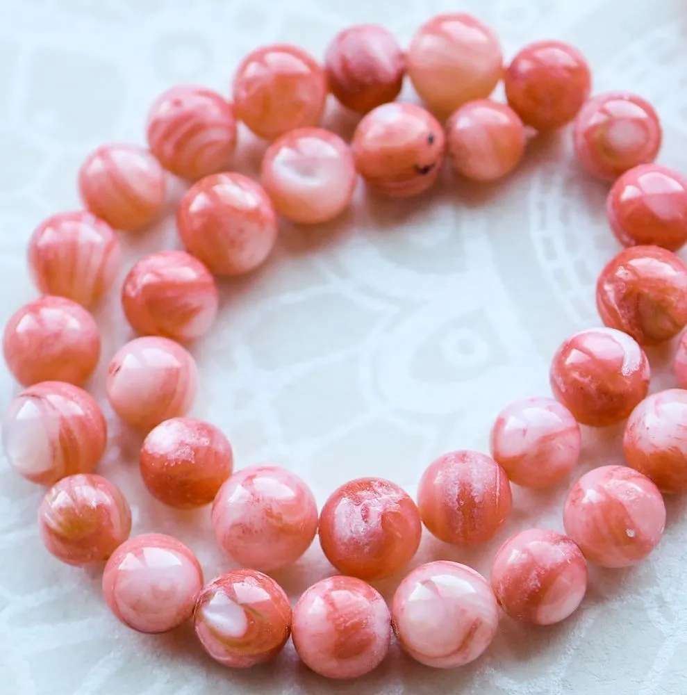 бусина из ракушки, "сишелл", цвет розовый, 7-12 мм