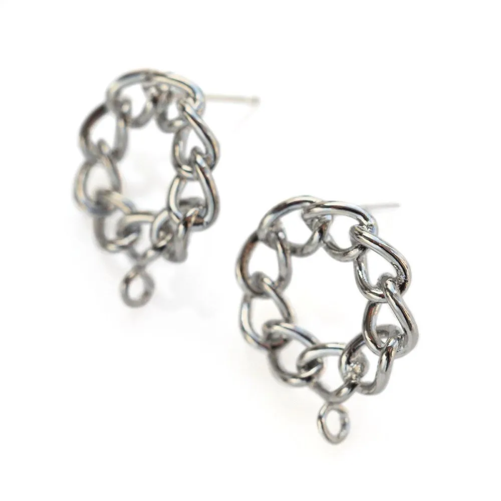 пуссеты "армор", цвет платина, 20x17 мм