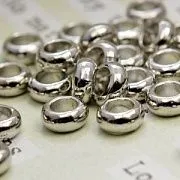ЕС бусина металл "Бублик", цвет платина, 10х4 мм
