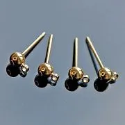 Пуссеты "Шарик", позолоченные, 16x6x4 мм