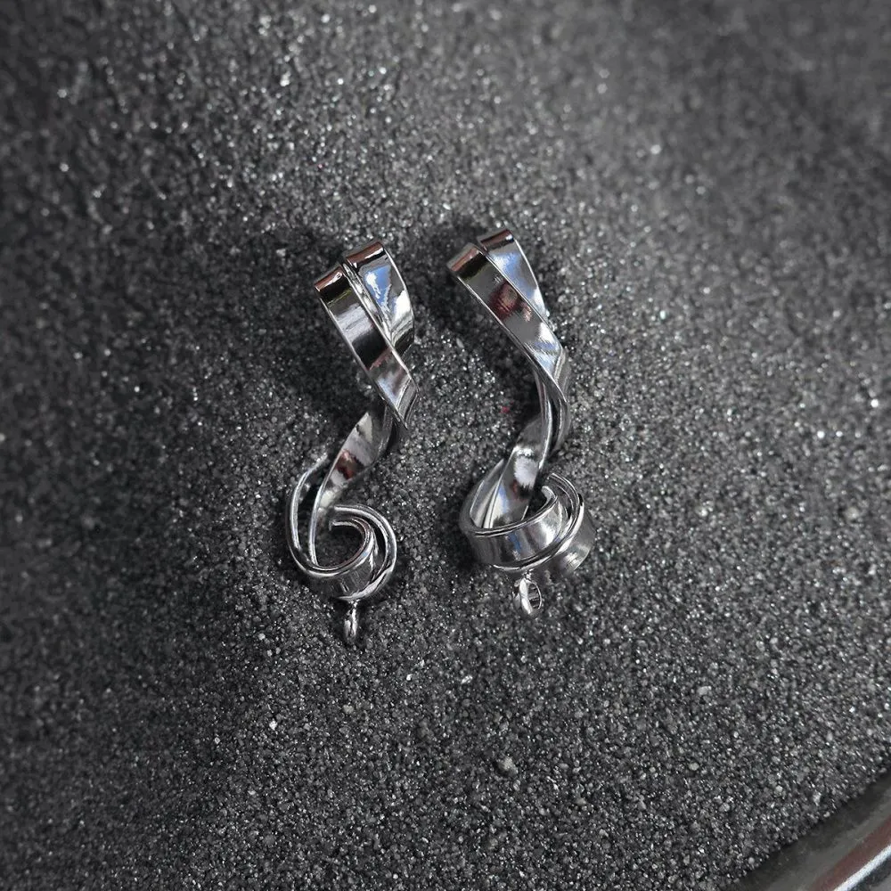 пуссеты "твисти", цвет платина, 28x10 мм