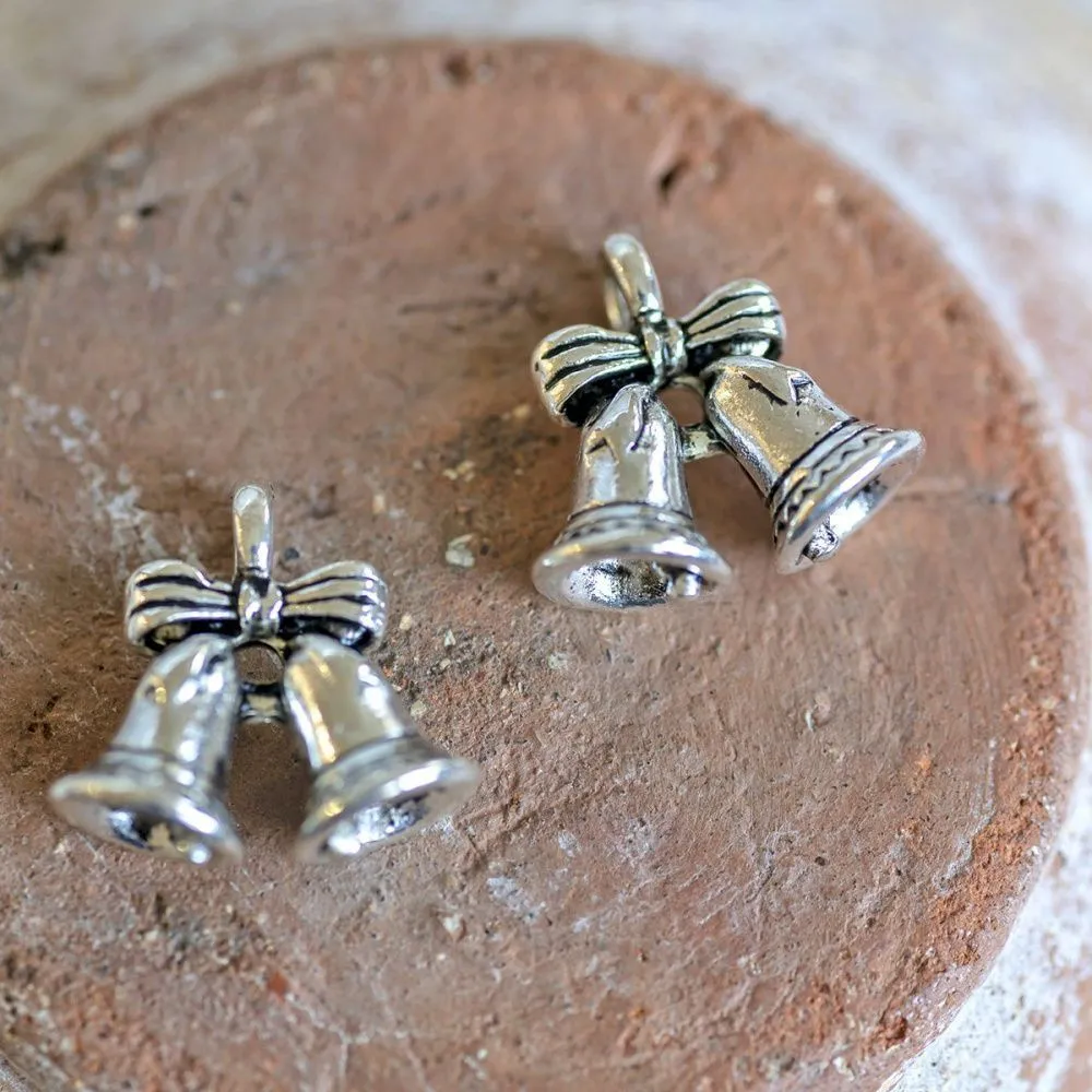 подвеска металлическая "колокольчик новогодний", цвет античное серебро, 16.5х15х7 мм