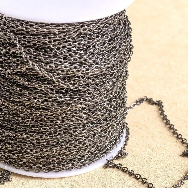 цепочка "кросс", цвет черный, звено 3x2x0.5 мм