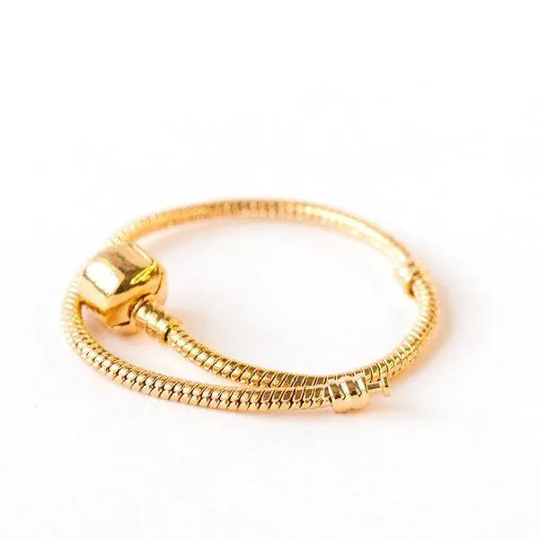 ес браслет с ограничителями, цвет золото, 190х3 мм