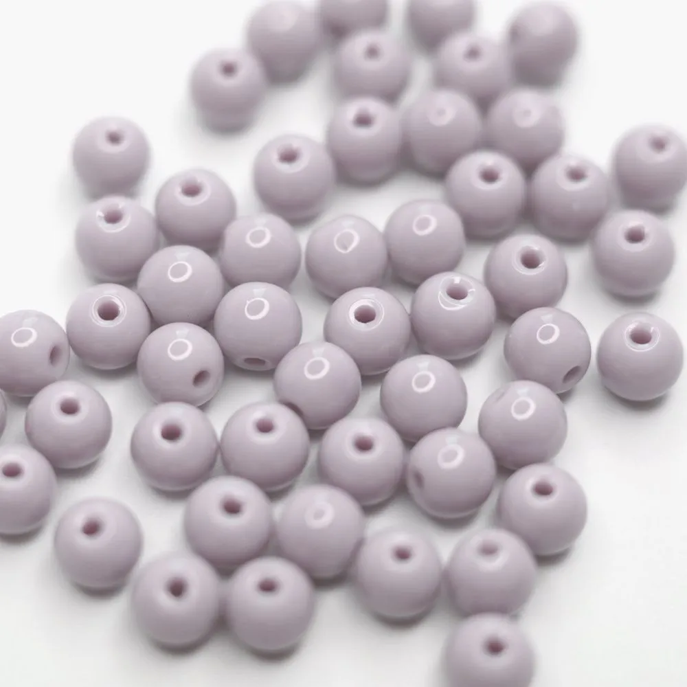 бусина, стекло 6, цвет розово-коричневый, 6 мм