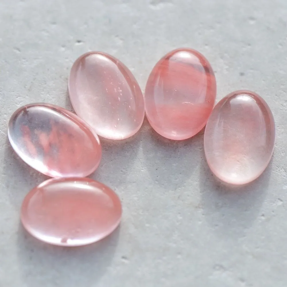 кабошон "арбузный камень" овальный, имитация, цвет лососевый, 14х10х4.5 мм