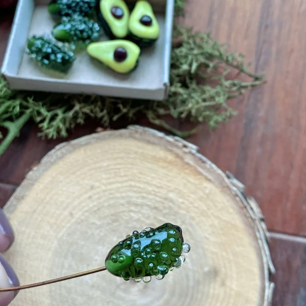 бусина, мурано "огурчик", 18 мм