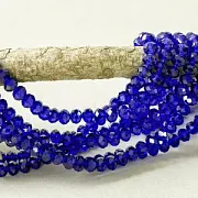 Бусина, стекло абакус 8, граненая, цвет королевский синий, 8х6 мм