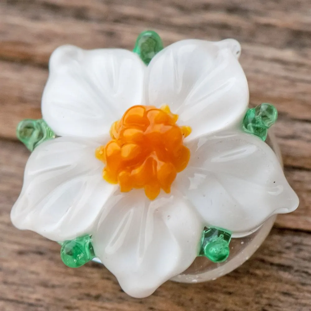 бусина, мурано "жасмин", фигурная,18х16мм